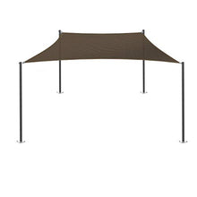 E&K Sunrise 20' x 26' Sun Shade Sail Rectangle Canopy Shade Cover with A Ring Steel Cable Wire UV Block for Pergola Patio Backyard Garden Deck Outdoor (Brown)