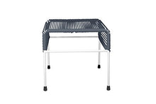 Innit Designs Adam Ottoman, Grey Weave on White Frame