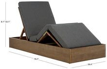Safavieh Couture Outdoor Vincent Chaise Lounge Chair Natural/Dark Grey