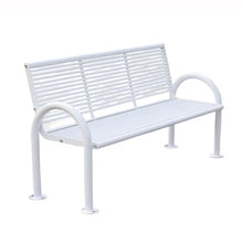 ZTHYSHXA Park Bench Galvanized Outdoor Bench with Backrest Multi-Person Park(White)