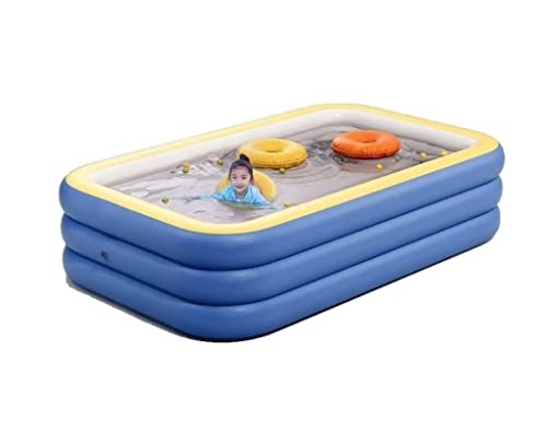 Inflatable Pool Family pool Blue 3 Ring Inflatable Paddling Pool Blow Up Pool Perfect For A Summer Pool Party Quick Set Above Ground Swimming Pool Summer Water Party ( Color : Blue , Size : 2.6m )