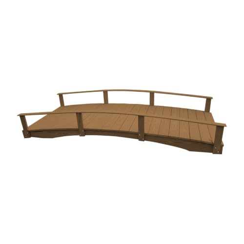 Keystone Amish Co. Pressure Treated Pine Japanese Garden Bridge, 4' x 10', Mushroom Stain