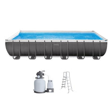 Intex ZX100 Auto Pressure Side Pool Cleaner and Rectangular Ultra XTR Frame Swimming Pool White
