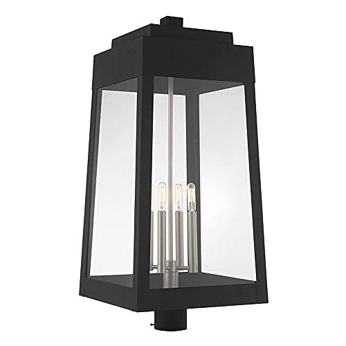 Livex Four Light Outdoor Post Top Lantern Black