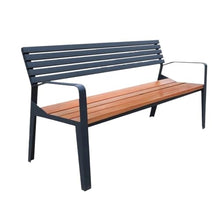 yinxx240708 Heavy-Duty Outdoor Benchs Steel Community Wood Rest, Outdoor Bench with Backrest Seating Triple, for Home Balcony Patio Lounge Slatted Seat for Park, Yard & Porch(X-Large)