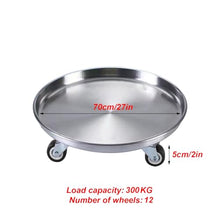 WUXTOKV 304 Stainless Steel Plant Trays for Pots, Drip Tray with Rollers, Can Be Used to Place Flower Pots or Move Heavy Objects(70cm/27in)