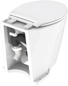 SEAFLO 24V Deluxe Flush Fresh Water Electric Marine Toilet White
