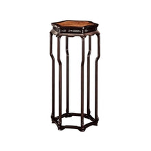 LUYOUBOZHU Vase Stand Hexagonal Classical Chinese Style Bonsai Base, Openwork Carving Redwood Ornament Display Rack