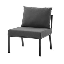 Lounge Sectional Sofa Chair Set, Aluminum, Metal, Grey Gray, Modern, Outdoor Patio Balcony Bistro