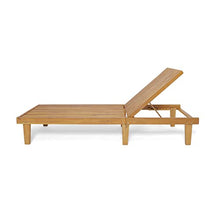 Christopher Knight Home Nadine Set of 2 Outdoor Patio Wood Adjustable Chaise Lounges, Acacia Wood Poolside Sun Lounger Set, Wooden Lounge Chair Outdoor, Teak