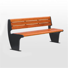 DINBOZ26X Park Bench Dark Brown Park Outdoor Bench Wooden Double Backrest Stainless Steel Outdoor Benches Patio Outdoor Bench(Medium)