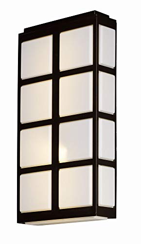 Maxim 53594WTMB Packs LED Outdoor Wall Sconce, Metallic Bronze Finish, White Glass, PCB LED Bulb , 40W Max., Dry Safety Rating, Standard Dimmable, Shade Material, Rated Lumens