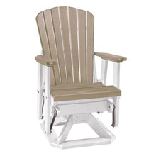 Outdoor Escape Brown Fan Back Swivel Glider, All-Weather HDPE, Heavy-Duty Patio Rocking Chair, Stays Beautiful for Years