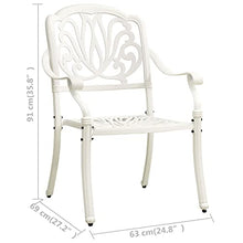 vidaXL 5 Piece Aluminum Medium Bistro Set in White