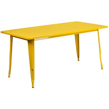 EMMA + OLIVER 63" Rectangular Yellow Metal Table