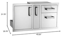 Fire Magic Premium Flush Access Door with Platter Storage and Double Drawers (53816SC)