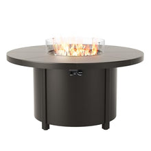 Kurapika Propane Round Fire Pit Table 48in, 40,000 BTU Auto-Ignition Round Gas Fire Pits, CSA Certification, Wider Desktop Round Fire Tables with Windshield, White Stone and Lid, for Outside Patio