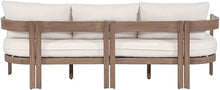 Meridian Furniture 396Cream-S Newport Collection Modern | Contemporary Outdoor Patio Sofa with Acacia Wood, Thermowood Treatment, Cover Inlcuded, Water Resistant, 86.75" W x 30.25" D x 33.25" H, Cream