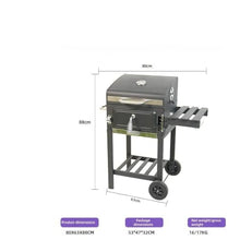 YEWASTI Barrel Charcoal Grill with Temperature Indicator, Large BBQ Grill with Side Shelf for Backyard Cooking, Camping, and Family Gatherings
