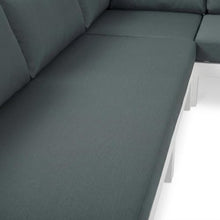 Outdoor Escape Gray Fabric Patio Modular Sectional, Contemporary Style, Cushioned Seating, Durable Frame, Back Height 17 Inches
