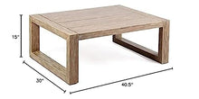 Afuera Living Outdoor Coffee Table, 40.5" W x 30" D x 15" H, Solid Eucalyptus Frame, Teak Finish, Slat Style Design, Durable Patio Table for Backyard, Garden, or Outdoor Spaces