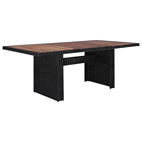 AMBERARD Outdoor Dining Set Black Powder-Coated Steel Large Durable Furniture Set