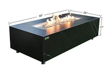 AMS Firepit | Black Varna Marble Porcelain Fire Table | Natural Gas 60’’ L x 28’’ W x 17’' H