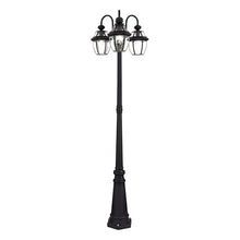Livex Lighting, 21543-04, Monterey Collection, Multi Head Black Outdoor Post Light with Clear Beveled Glass