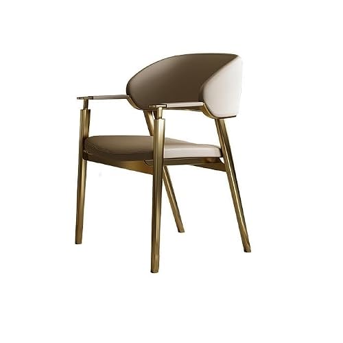 eexbz Comfortable Desk Chair Dining Chair Italian Style Leisure Negotiation Chair Hotel Store Chair Leather Armrest Host Tea Chair Home Office Desk Chairs(A)