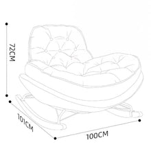 ZREVSB Outdoor Patio Rocking Chair Oversized Egg Padded Cushion Rocker Recliner for Front Porch Living Room Garden Yard Modern Lounge (Color : Brown) (Brown)