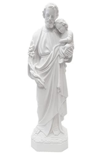 Vittoria Collection 38 Inch Saint St Joseph with Infant Baby Jesus Italian Statue Sculpture Figurine Indoor Outdoor Garden Made in Italy