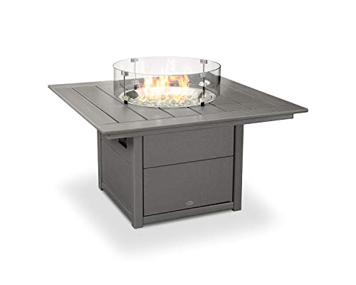 Polywood® Square 42" Fire Pit Table (Slate Grey)