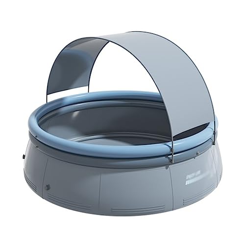 TQQEPOOL Large Inflatable Swimming Pool with Canopy,Full-Sized Inflatable Pool for Kids & Adults (Color : Gray, Size : 3.6m)