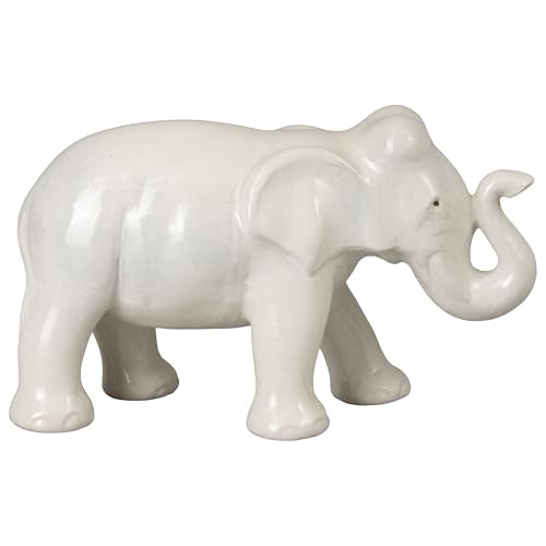 Emissary - Elephant Trunk Up, Moon White 23.5x9.5x14 H
