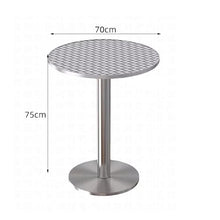 JOSOGO Stainless Steel Workbench Foldable Kitchen Work Table,Outdoor Dining Set, Silver Anodized Aluminum, Stackable Chairs, Weather-Resistant, for Garden, Patio, Balcony(C70CM)