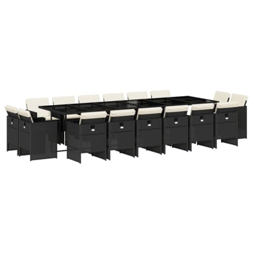 AMBERARD Patio Dining Set Set of 16 Black Furniture Set