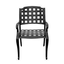 Oakland Living Modern Ornate Outdoor Mesh Aluminum 67-in Black Rectangular Patio Dining Set with Six Chairs