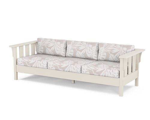 Martha Stewart by POLYWOOD® Acadia Deep Seating Sofa in Sand/Leaf Dune Burlap
