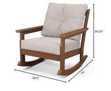 Polywood® Vineyard Deep Seating Rocking Chair in Teak/Dune Burlap