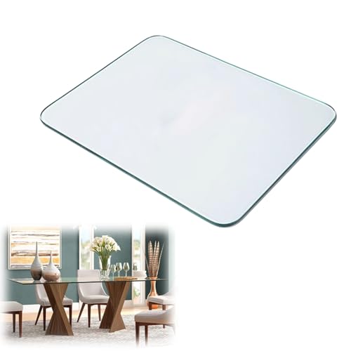 Rectangle 8mm Thick Tempered Edge Polish Touch Corners Glass Table Top, Clear Rectangle Tempered Glass Table Top, Rectangle Glass Dining Table Top, Tempered Glass Cover Sheet ( Size : 100x60cm )