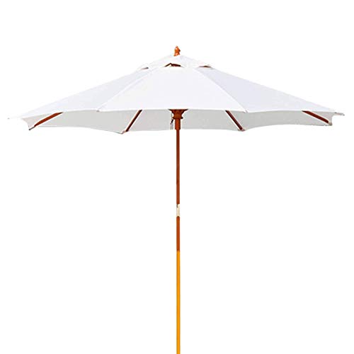 3WWWQMAA8 2.7m/9ft Patio Umbrella, Outdoor Market Table Umbrella & Shade Garden Parasol Umbrella with Wooden Pole, for Deck, Backyard, Pool, Beach (Color : Green) (Red) (White)