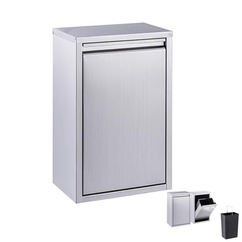 XBTGS Pull-Out Trash Drawer for Outdoor Kitchen - Stainless Steel Tilt-Out Cabinet, Perfect for BBQ Island Grill Station，8L，8L