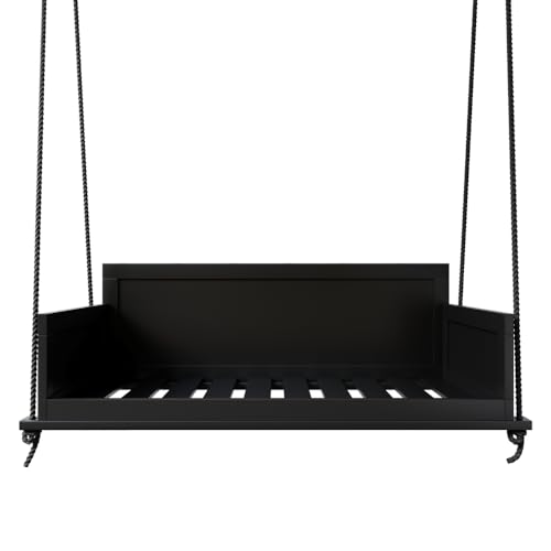 Amish Casual The Philly 6 Foot Porch Swing Bed in Black, Daybed Swing Made in The USA from Kiln Dried Pine