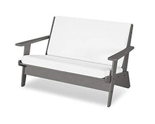 POLYWOOD® Riviera Modern Lounge Loveseat in Slate Grey/Natural