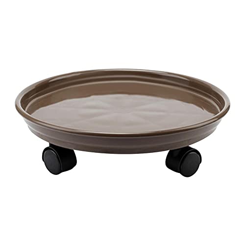 SIDUFHAOPKLL Rolling Potted Plant Stand with Universal Wheels Round Plastic Tray Heavy Duty Flower Pot Rack(21.5cm)