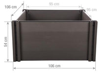 G21 Raised Bed Crop 106 x 106 x 54 cm, WPC, Ebony