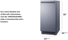 Summit 68 lbs. Clear Ice Maker, Outdoor, Stainless Steel - BIM63OSADA