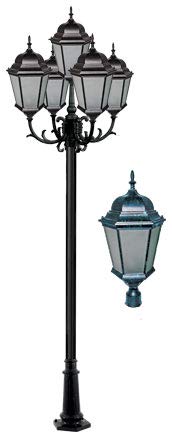 DABMAR LIGHTING INC GM2308-W-FROST Fixture,Post,2308,W,Frsted Glass,5
