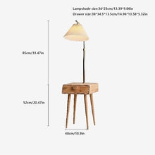 LUYOUBOZHU Floor Lamp Floor Lamp with Table, 3-Color Temperature Table Lamps for Living Room, Bedroom, Modern Floor Lamp with Drawer(Brown)