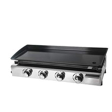 YUIPMHFD BBQ 3/4 Burners Gas Grills Steak Beaf Frying Griddle Plancha Iron Cooking Plate Outdoor Teppanyaki Tools(4 Burner)